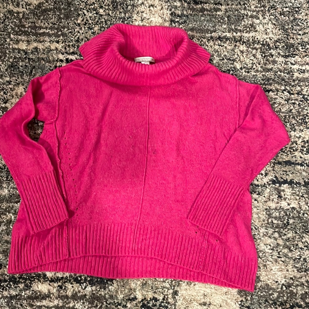 Women’s Christopher & Banks hot pink cowl neck sweater